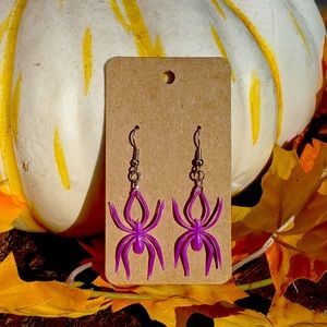 Purple Spider Earrings